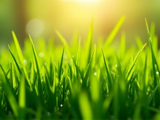 Lush, green grass after professional fertilization treatment